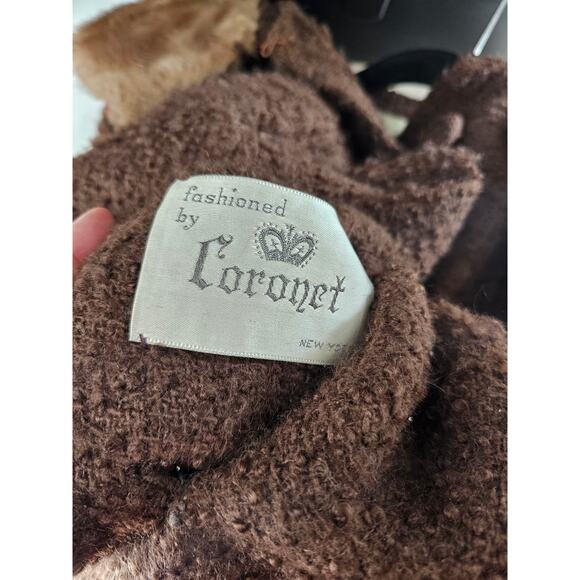 Gorgeous 1950s Boucle Wool Penny Lane Car Coat With Fur Size M/L Mod - Picture 8 of 8